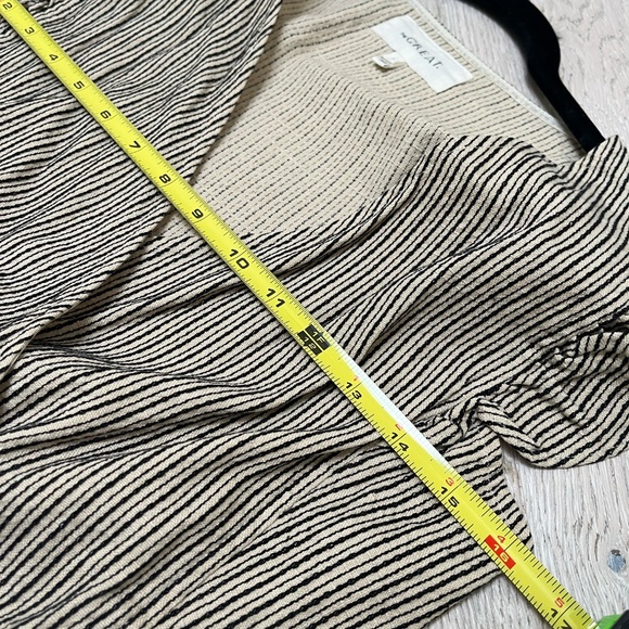 The GREAT. Spree Frontier Stripe DRESS Prairie Cottagecore Flutter Wrap Maxi - Picture 7 of 7